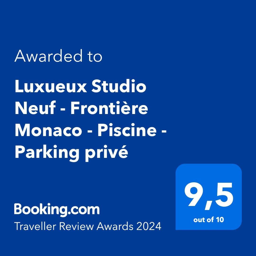 Luxueux Studio Neuf - Frontiere Monaco - Piscine - Parking Prive Экстерьер фото
